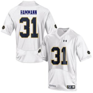Notre Dame Fighting Irish Men's Grant Hammann #31 White Under Armour Authentic Stitched College NCAA Football Jersey PPZ3199BF